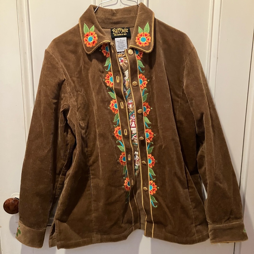 Bob Mackie Wearable Art tree of life corduroy jacket - Picture 2 of 2